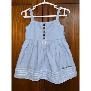 Calvin Klein Jeans Baby Girl Light Blue Chambray Cotton Dress 12M Sleeveless